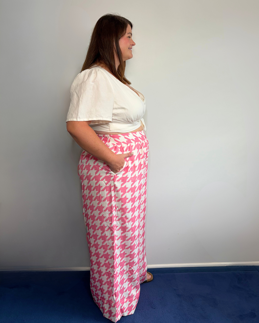 Natasha Palazzo Pant - Houndstooth