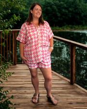 Emma Resort Shirt - Houndstooth