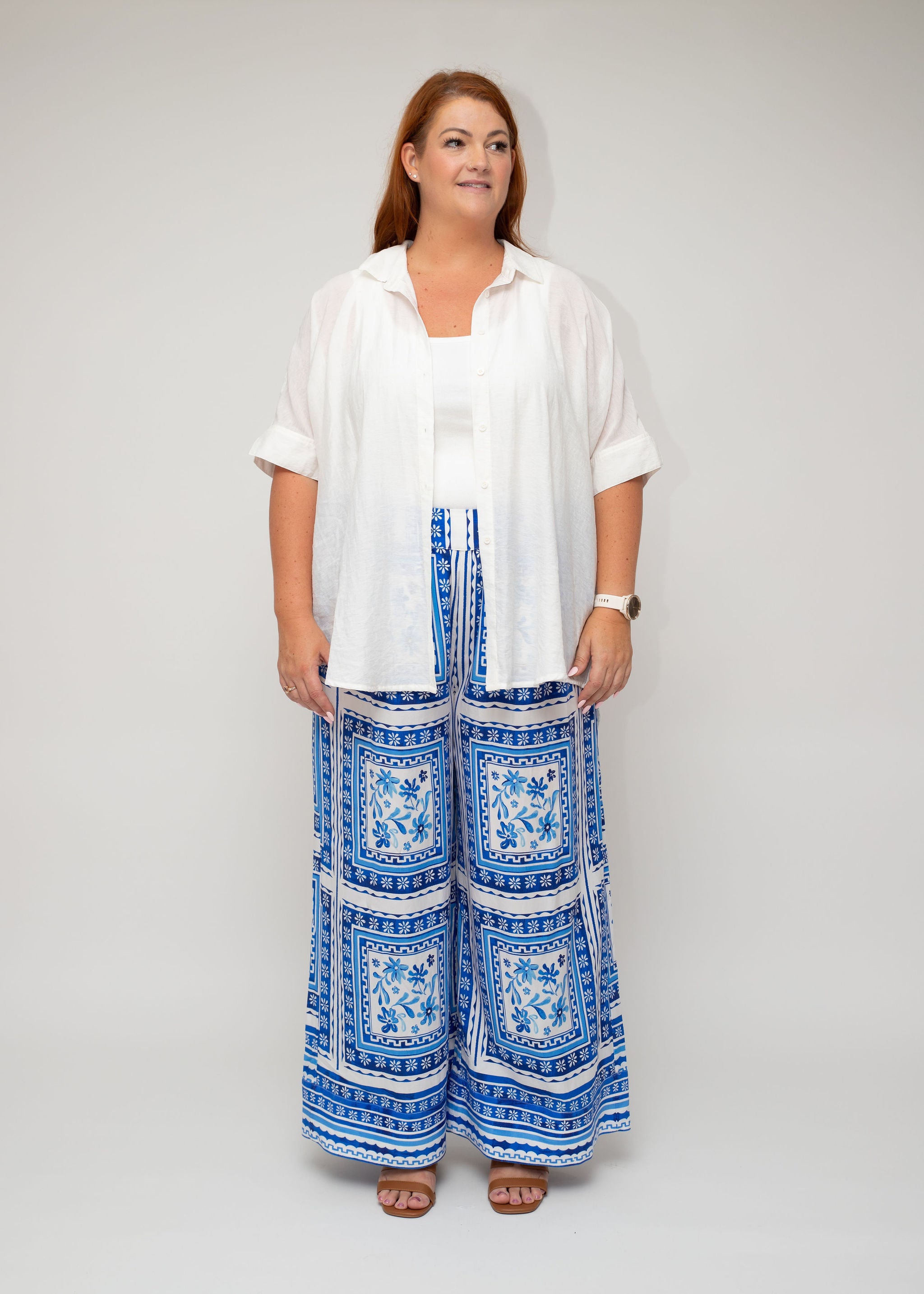 Natasha Palazzo Pant - Shasta Tile – ifeelprettyboutique